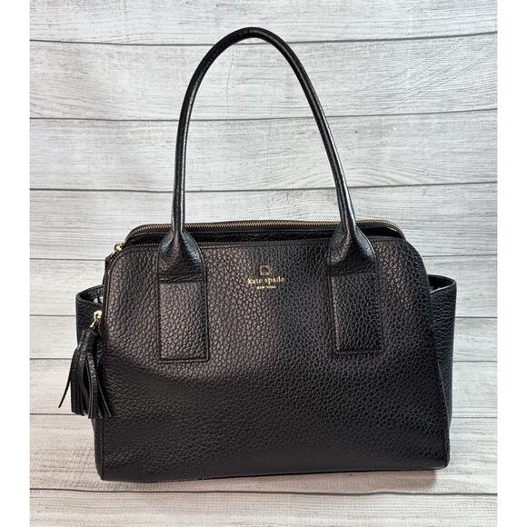 kate spade Handbags - Kate Spade Southport Avenue Lydia Black Leather Large Satchel Shoulder Bag Purse